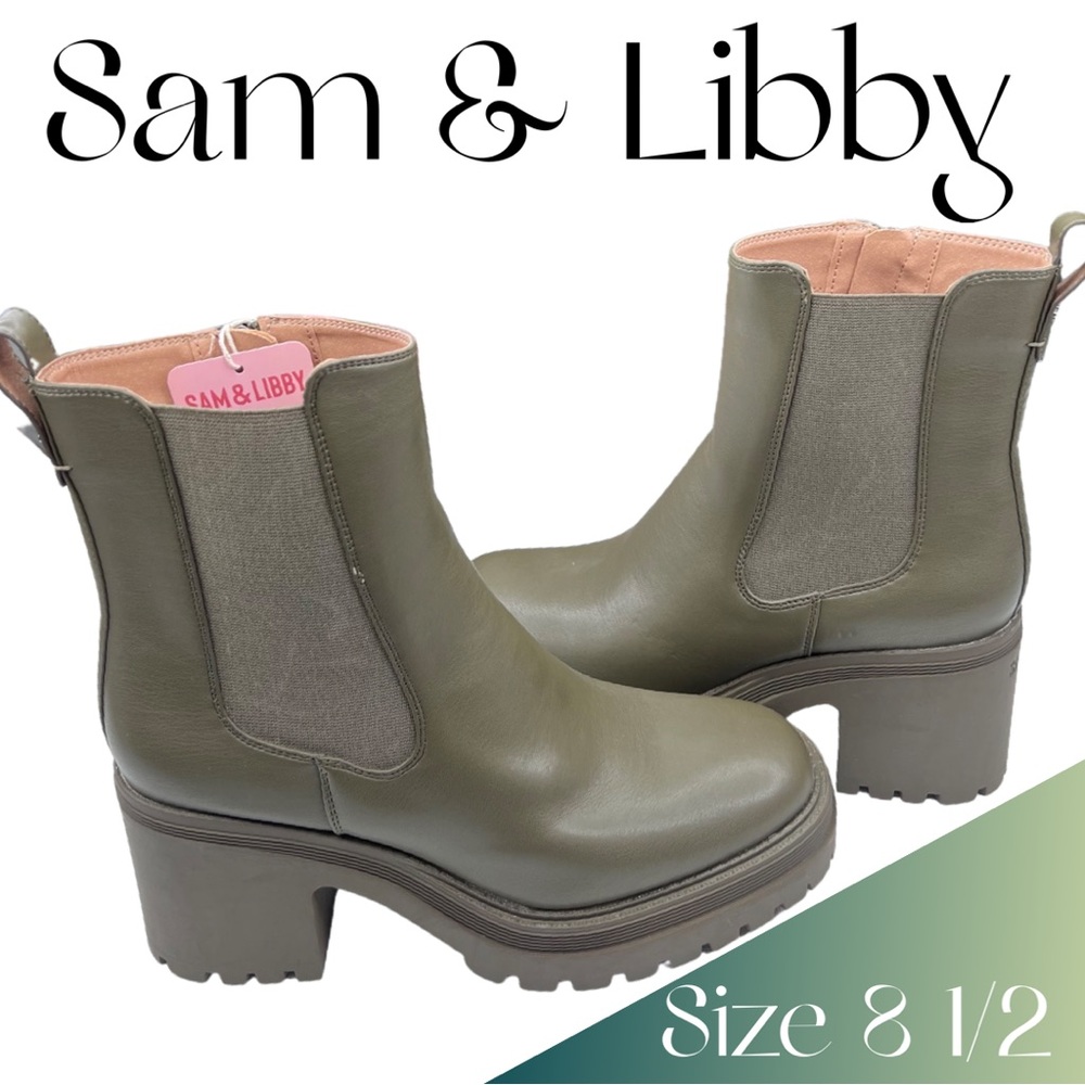 New WOMEN’s Sam & Libby Chelsea booties size 8 1/2 dark moss